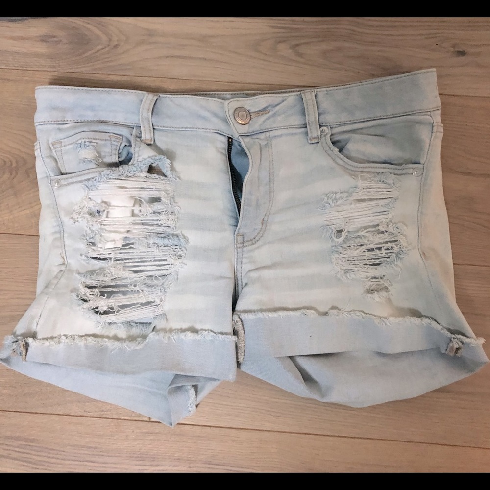 American Eagle ripped jeans shorts. Next level stretch.